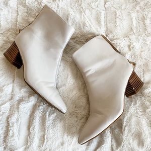 Cream Pointy Toe Booty Heels - Size 6.5